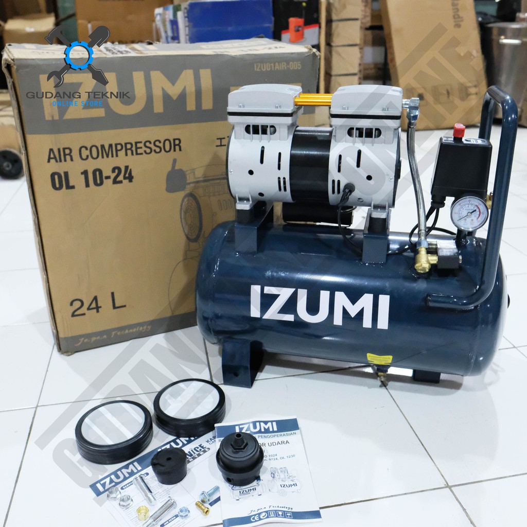 Jual IZUMI KOMPRESOR ANGIN OILLESS 1HP OL1024 AIR COMPRESSOR IZUMI OL ...