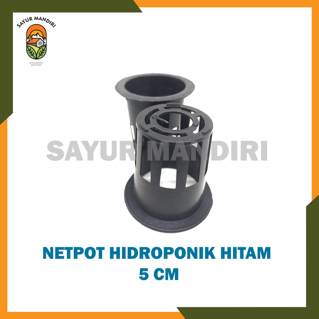 Netpot Hidroponik Warna Hitam Ukuran 5 cm
