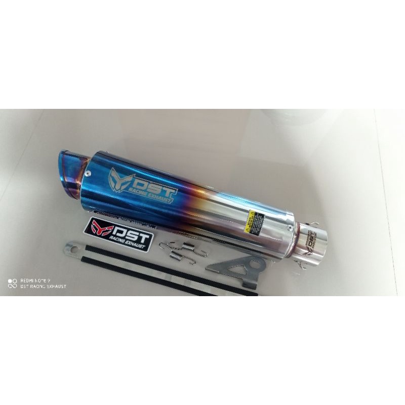 Jual Knalpot racing original DST racing M1 long blue fire inlet 50mm ...