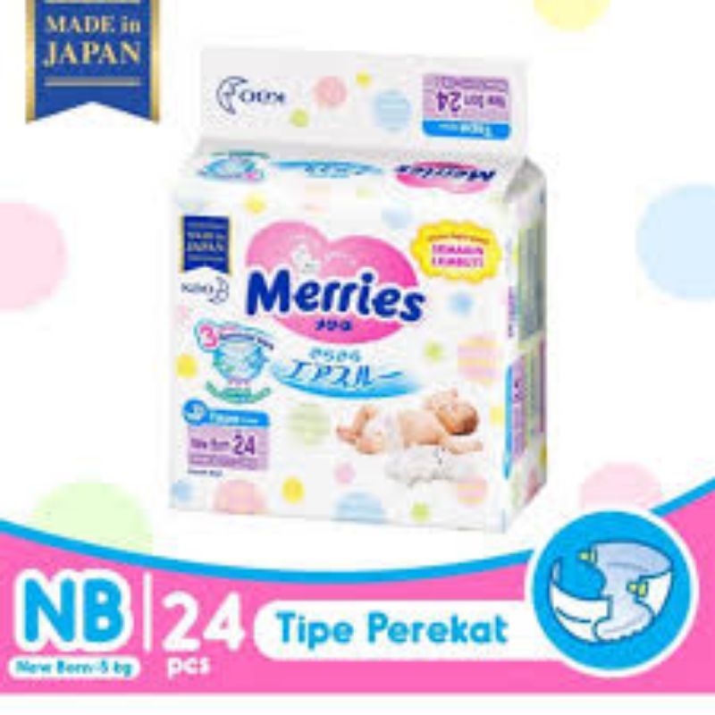 Jual Merries premium tape nb24 nb s 24l 18 l18 s24 popok bayi perekat ...