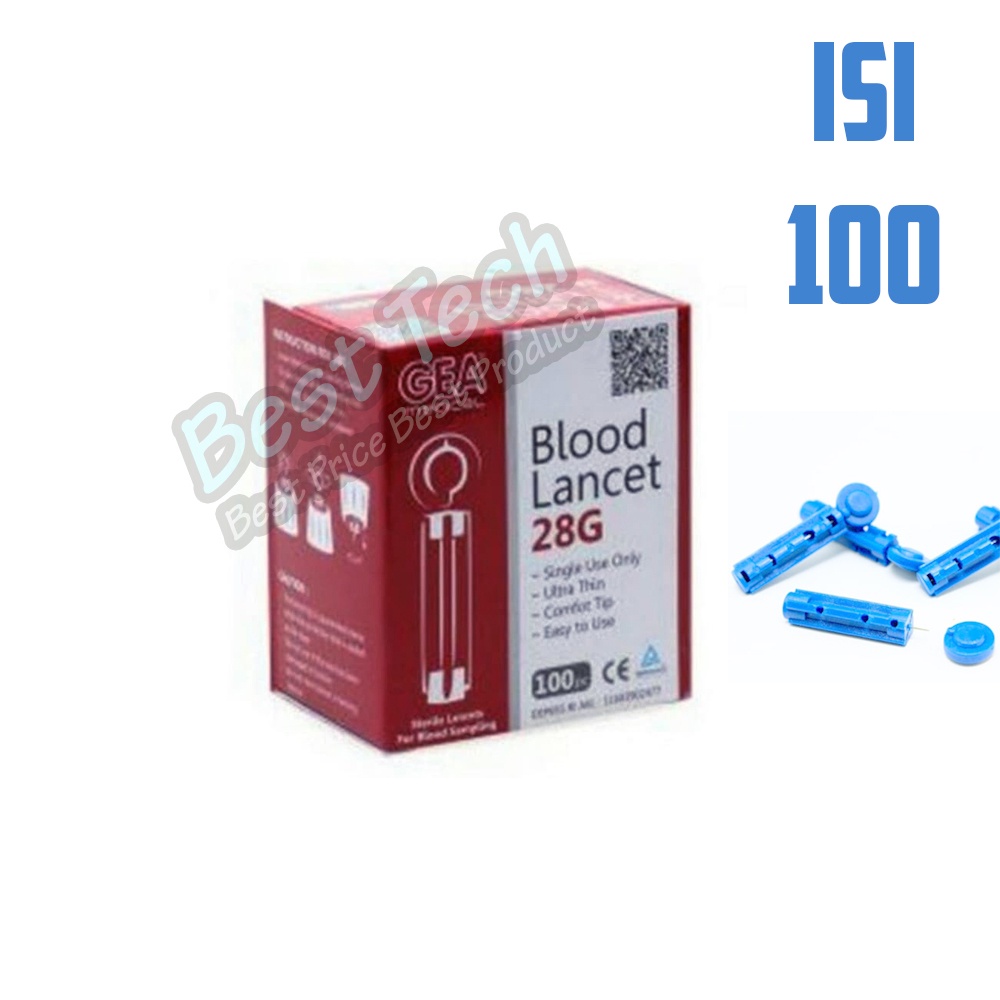 Jual Blood Lancet 28G - Jarum Lancet 28G GEA isi 100 pcs | Shopee Indonesia