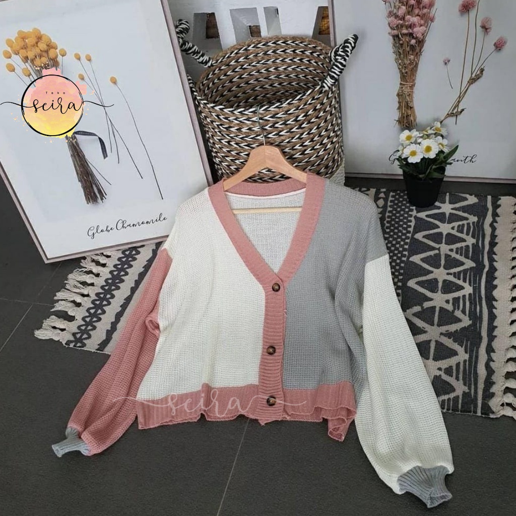 Jual Bisa Cod Helena Cardy Knit Helena Cardigan Combi Olivia