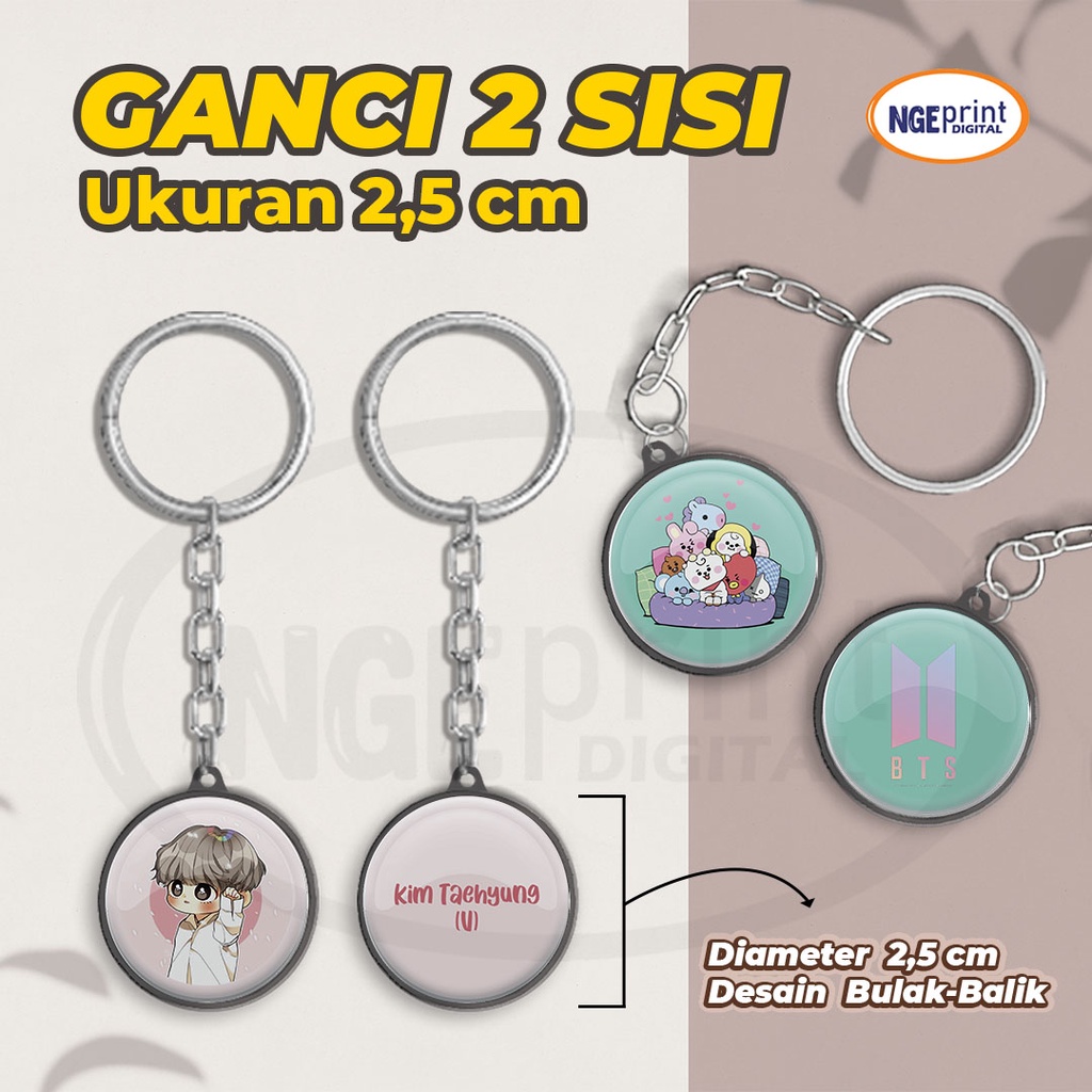 Jual Gantungan Kunci 2 Sisi Ganci Bolak Balik Pin Gantungan Kunci Custom Berkualitas 