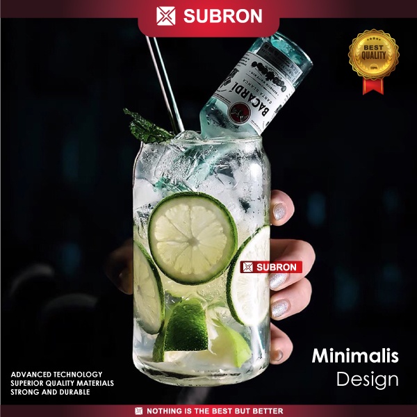 Jual SUBRON Gelas Kaca Aesthetic Borosilicate Can Beer Mojito Juice Jus ...