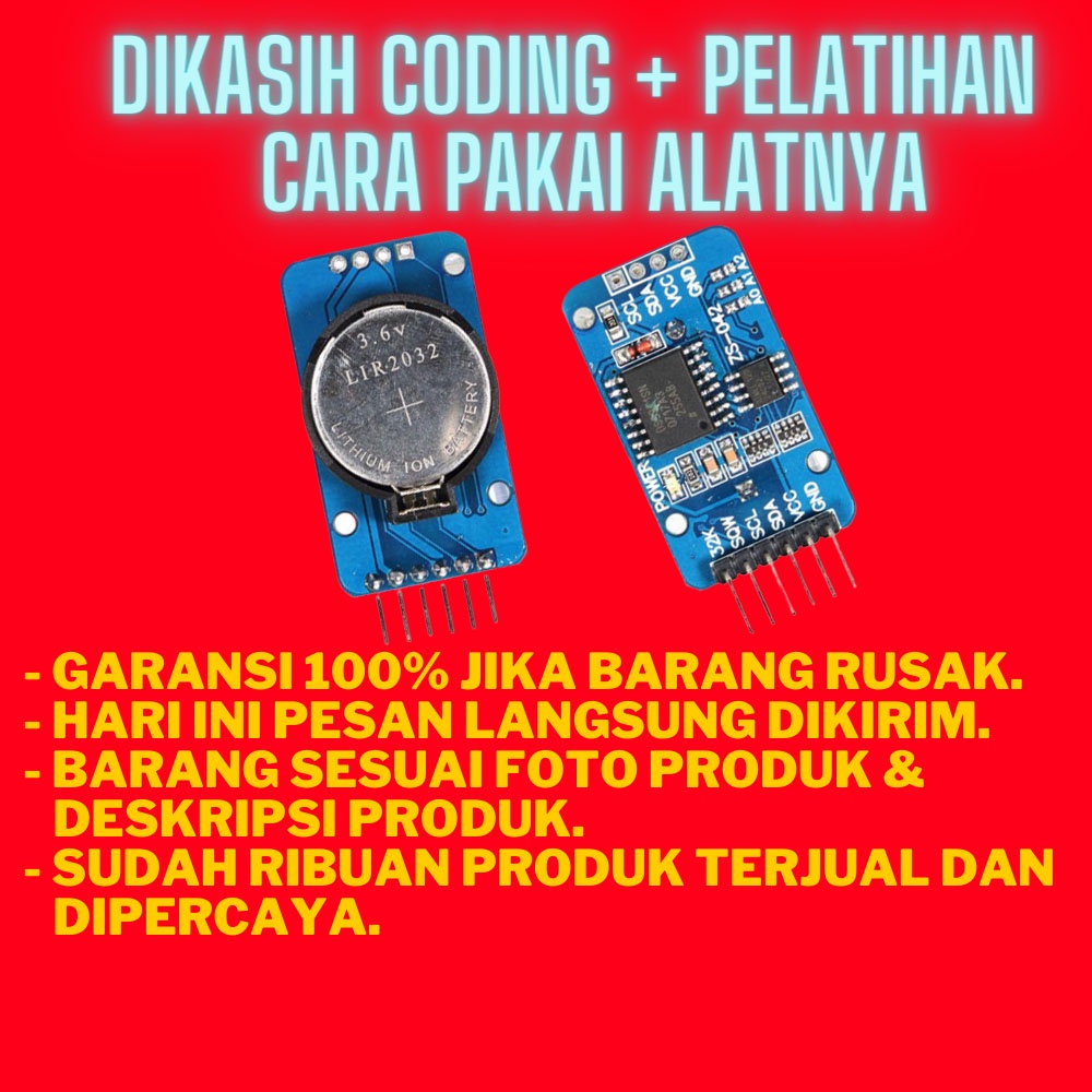Jual RTC real clock battery elektronik sn DS3231 arduino uno r3 nano ...