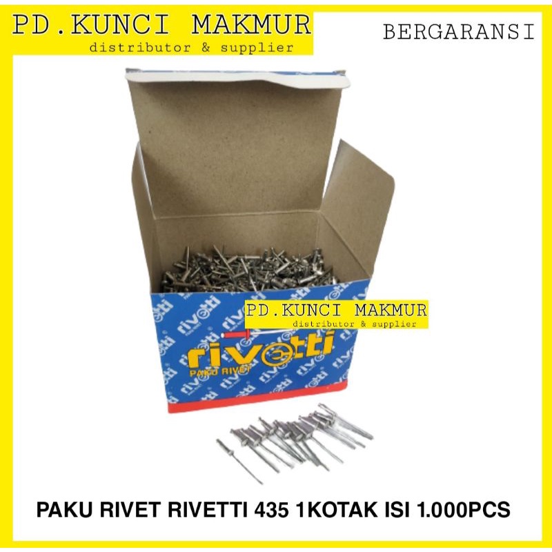 Jual Paku rivet rivetti 435 paku keling riveti 435 1kotak isi 1.000pcs ...