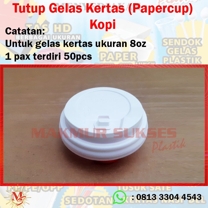 Jual Hot Lid / Tutup Paper cup Kopi / Susu / Teh 8oz (50pcs) | Shopee ...