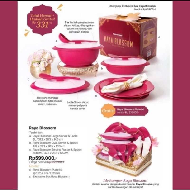 Jual TUPPERWARE - Raya Blossom Collection | Shopee Indonesia