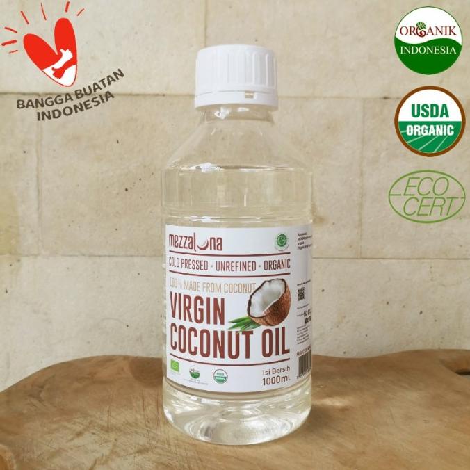 Jual VCO ORGANIK MEZZALUNA 1 LITER EVCO EXTRA VIRGIN COCONUT OIL MINYAK