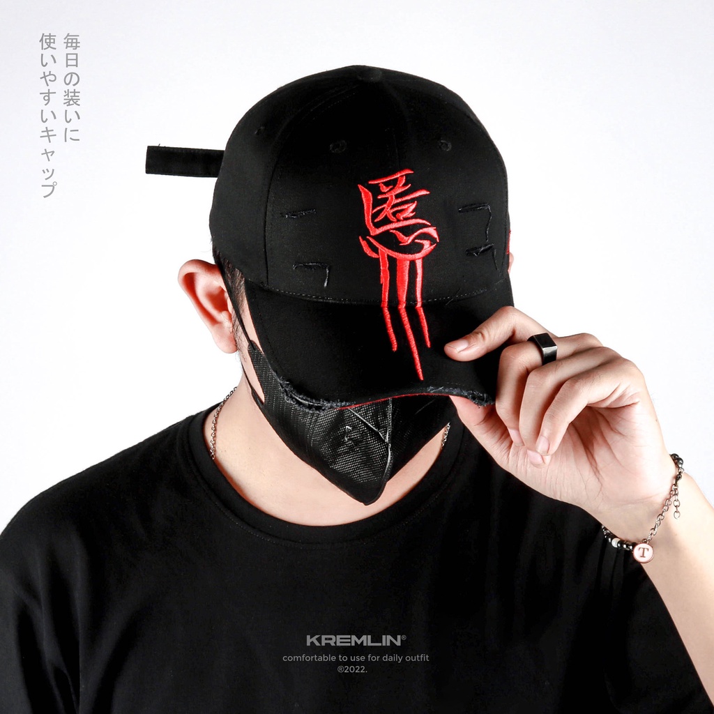 Jual Kremlin Topi Ripped Polo Cap Black - Akuma | Shopee Indonesia