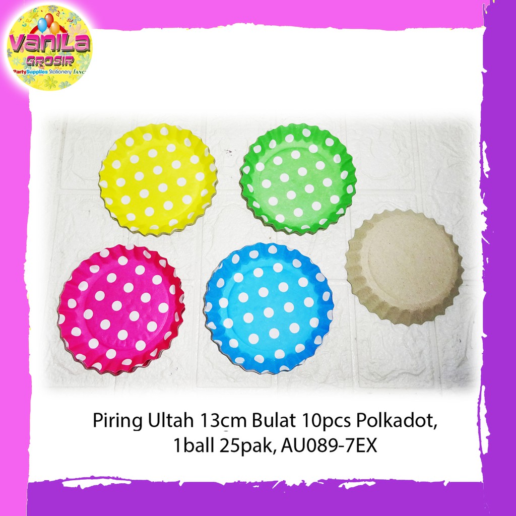 Jual Pcs Piring Ultah Piring Kue Piring Ultah Polkadot Piring