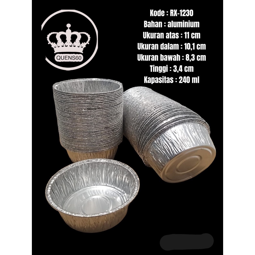 Jual ALUMINIUM MODEL CUP BULAT RX1230 WADAH ALUMINIUM FOIL CUP RX