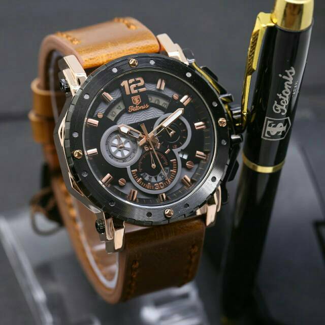 Jual Jam Tangan Tetonis Original Tali Kulit - Jam Tangan Pria Original