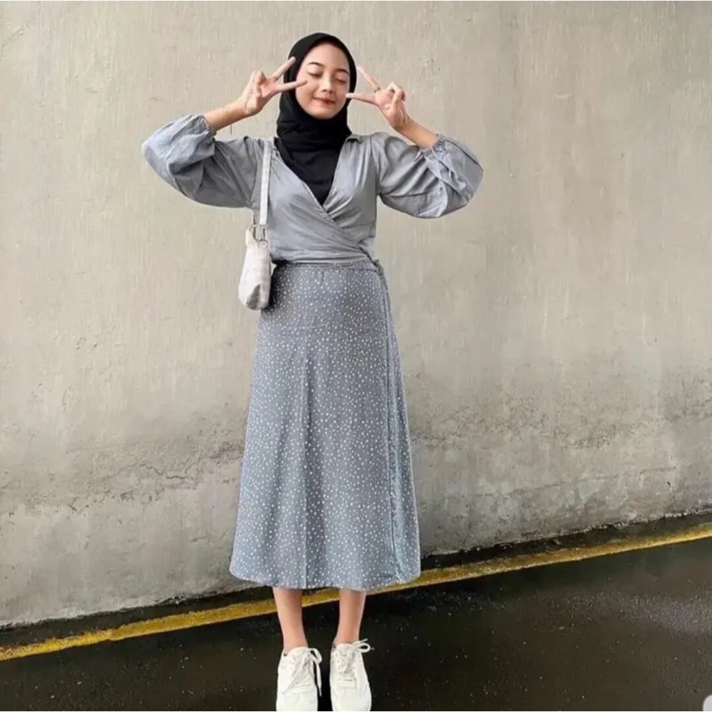 Jual One Set Setelan Wrap Kimono Tali Panjang | Setelan Rok Motif ...