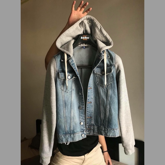 Jual PL Denim Jacket with Hood H M Shopee Indonesia