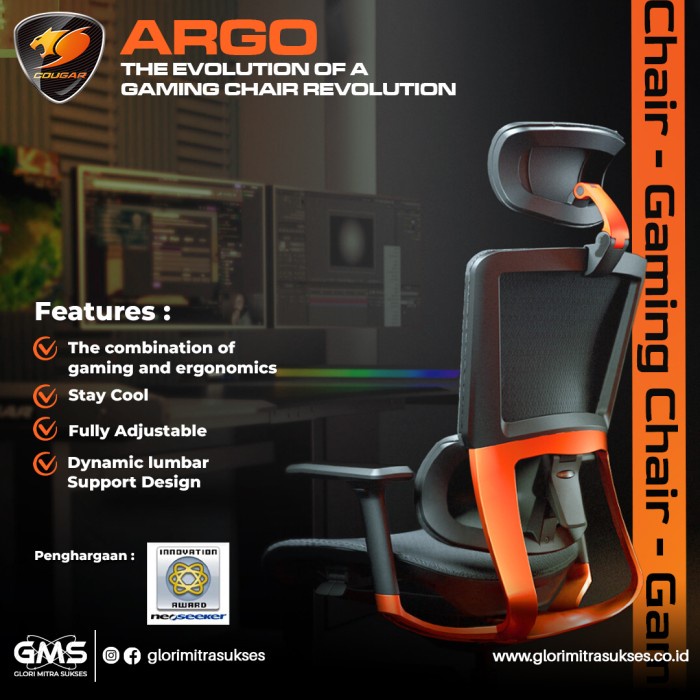 Jual COUGAR Gaming Chairs Argo - Orange & Black / Kursi Gaming / Kursi ...