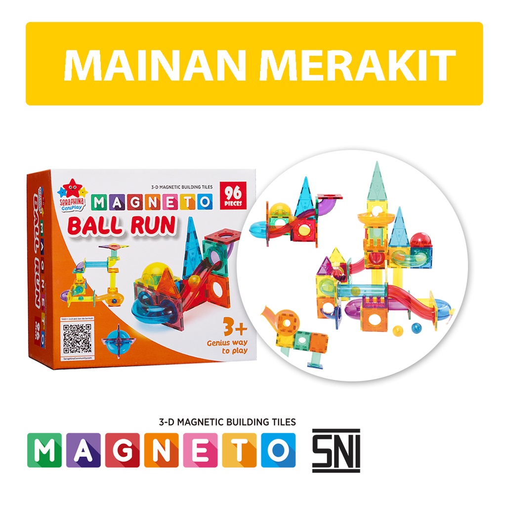 Jual Magneto Ball Run 96pcs – Mainan Magnet STEM Edukatif Anak | Marble ...