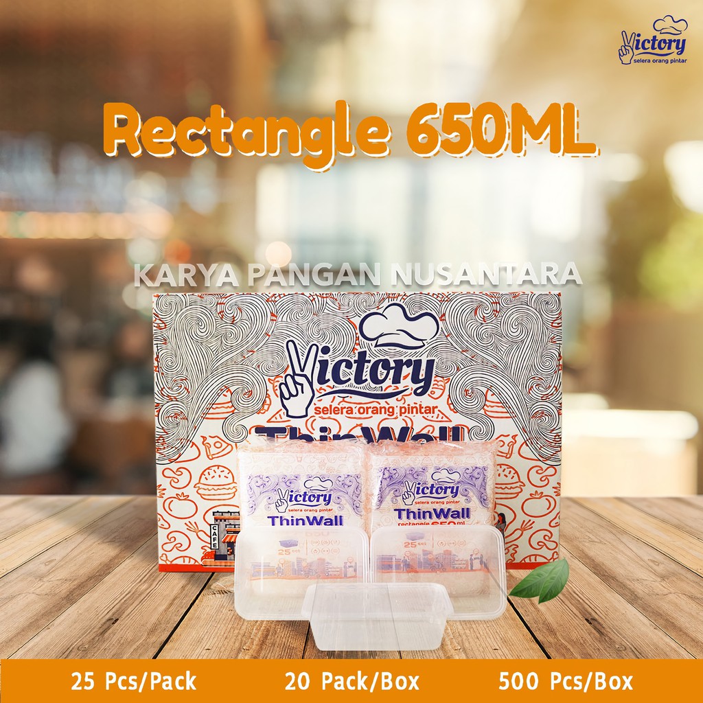 Jual THINWALL VICTORY RECTANGLE 650 ML KOTAK MAKAN THIN WALL BOX ...