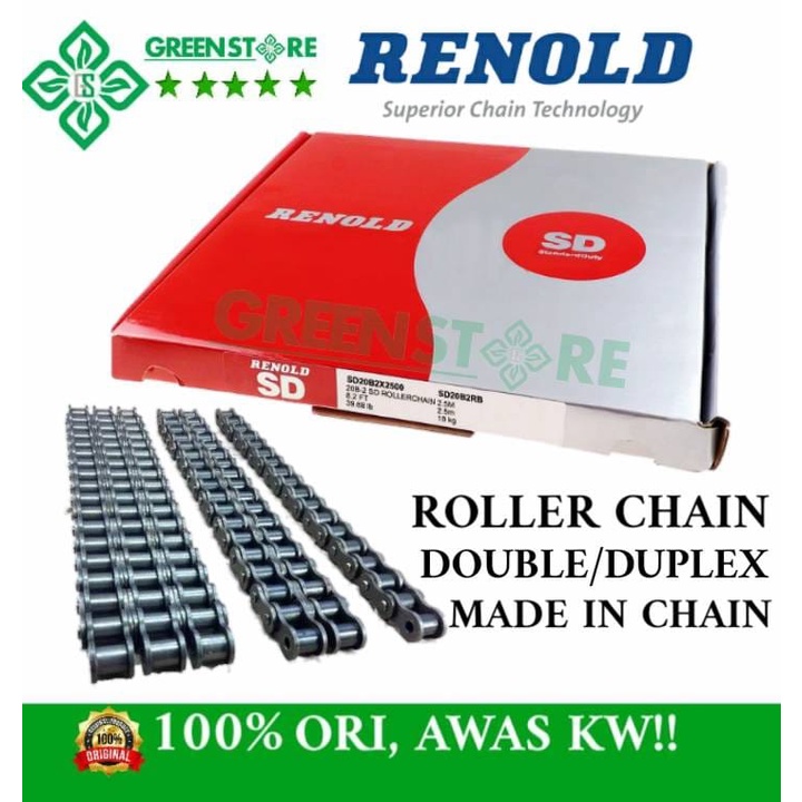 Jual RENOLD ROLLER CHAIN RS 80 - 2 DOUBLE - SIMPLEX - ORIGINAL MADE IN ...
