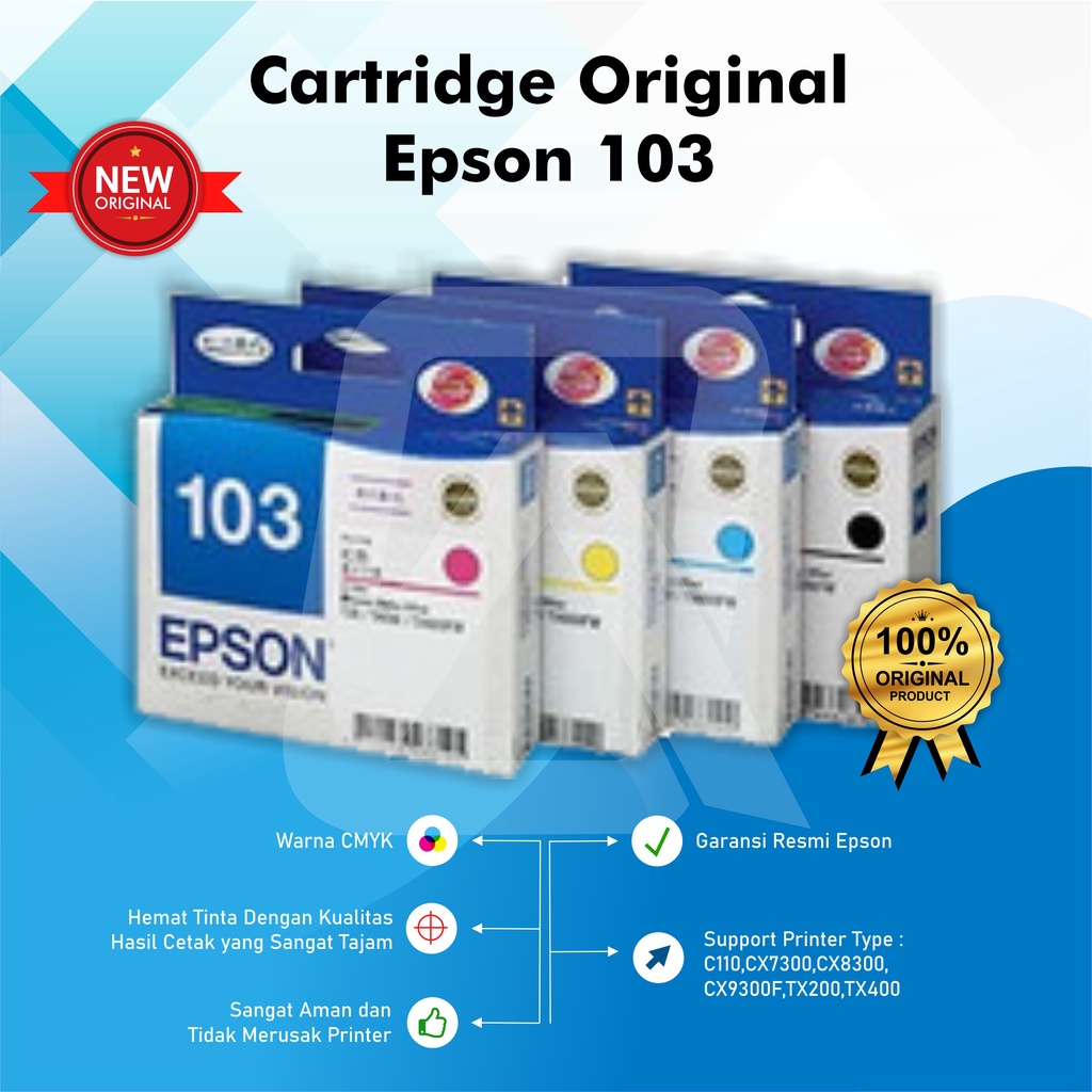 Jual Tinta Epson 103 Black & Colour Original | Shopee Indonesia