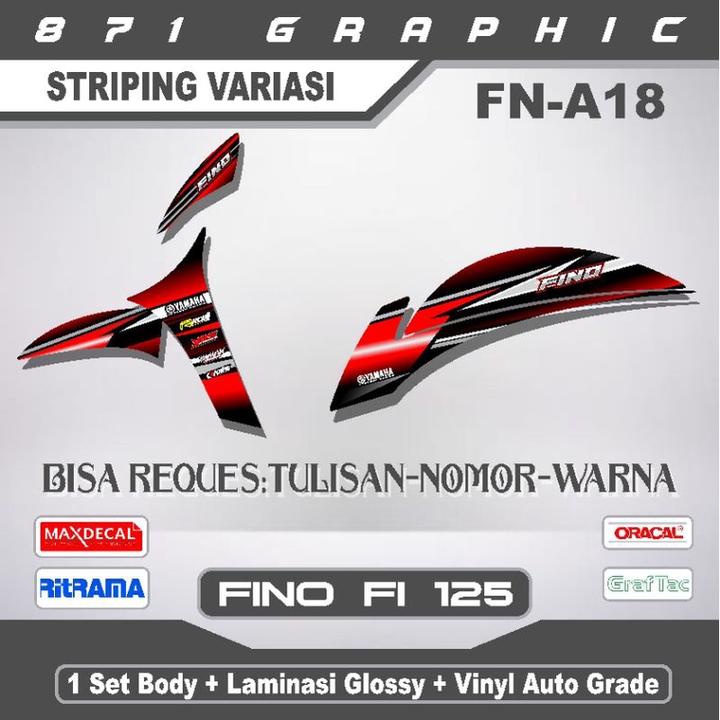 Jual Sticker Striping Fino Fi 125 Fino Premium/Semifull Motor Yamaha ...