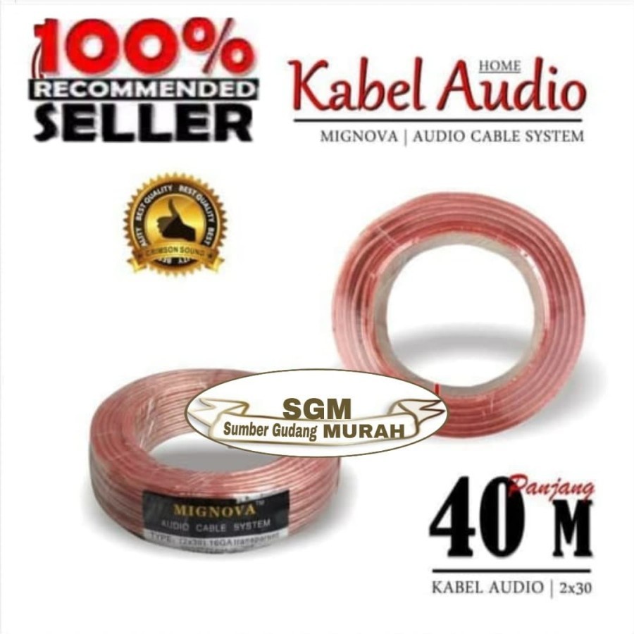 Jual KABEL AUDIO / listrik 1 ROLL 40 METER 2X30 | Shopee Indonesia
