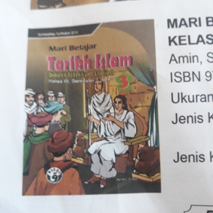 Jual Buku Mari Belajar Belajar TARIKH ISLAM Kls 3 Sd/Mi DTA Smtr 1&2 ...