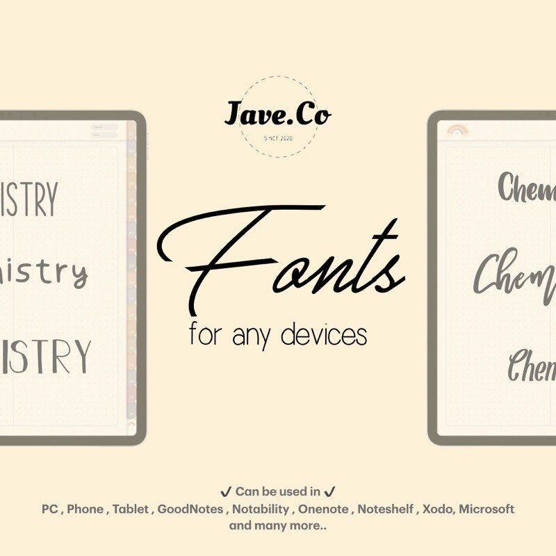 Jual Notability / GoodNotes Fonts / Calligraphy / Brush / Handwritten ...