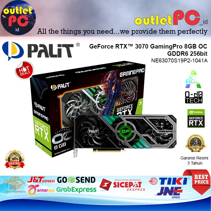 Jual PALIT GeForce RTX 3070 Gaming Pro 8GB OC GDDR6 256bit RTX3070 OC ...