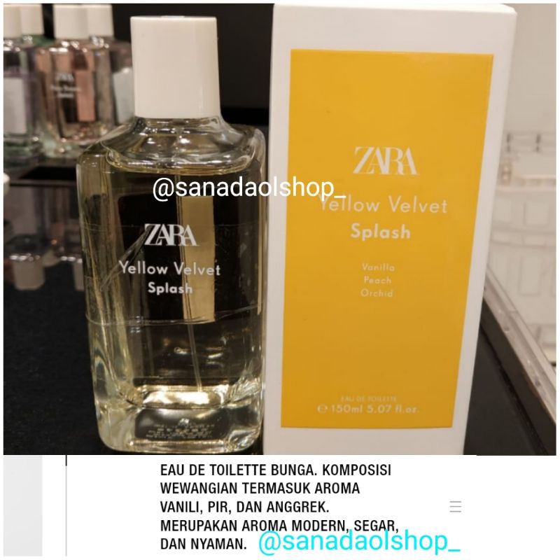 Vanilla Zara Zara Velvet Perfume Zara Yellow Velvet Eau De