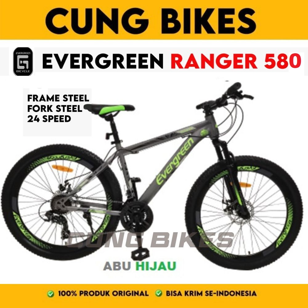 Jual sepeda gunung 26 inch MTB Evergreen Ranger 580 3 x 8 speed ...