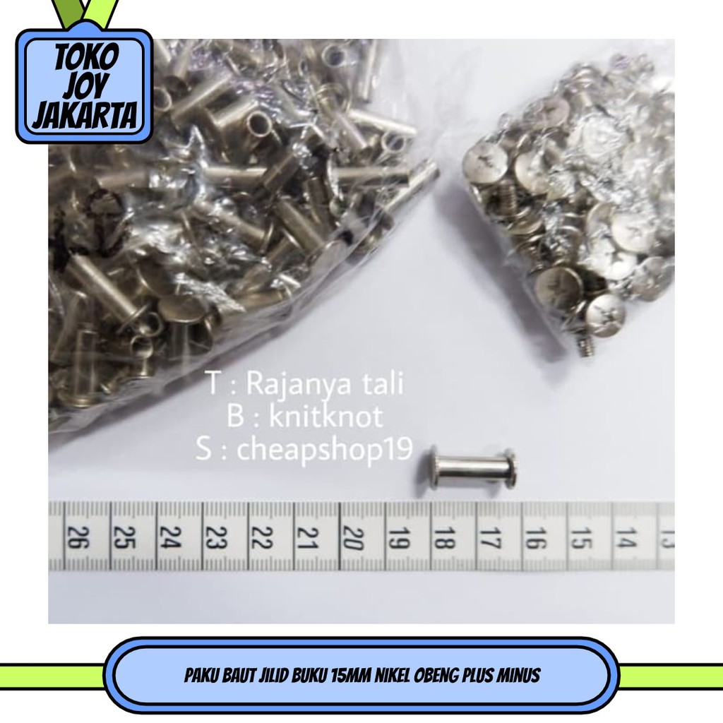 Jual paku baut jilid buku 15mm nikel obeng plus minus | Shopee Indonesia