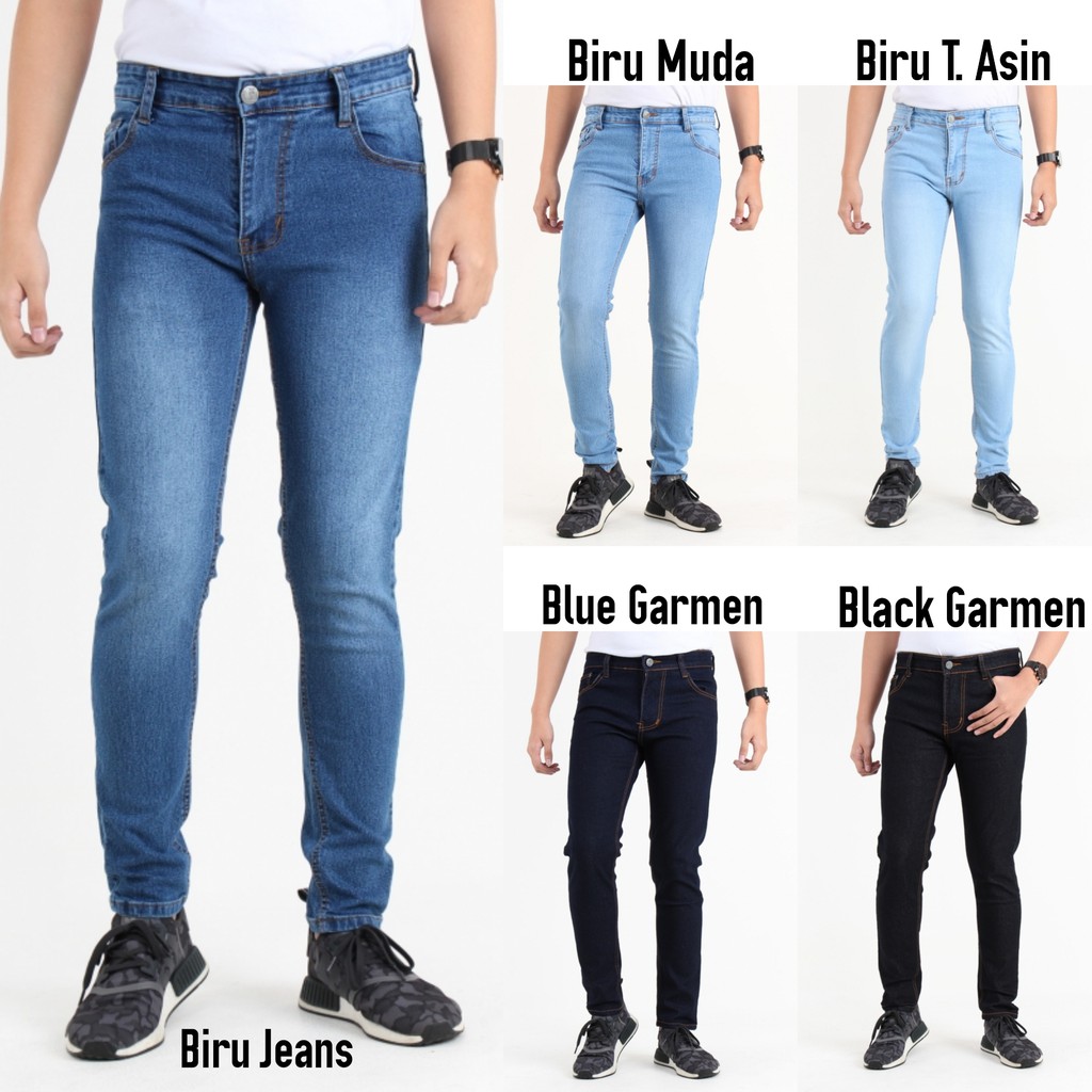 Jual Celana Jeans Pria (7 Warna) Skinny Jeans JSK Denim Cowok Skinny ...