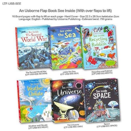 Jual Usborne lift the flap see inside series | Shopee Indonesia