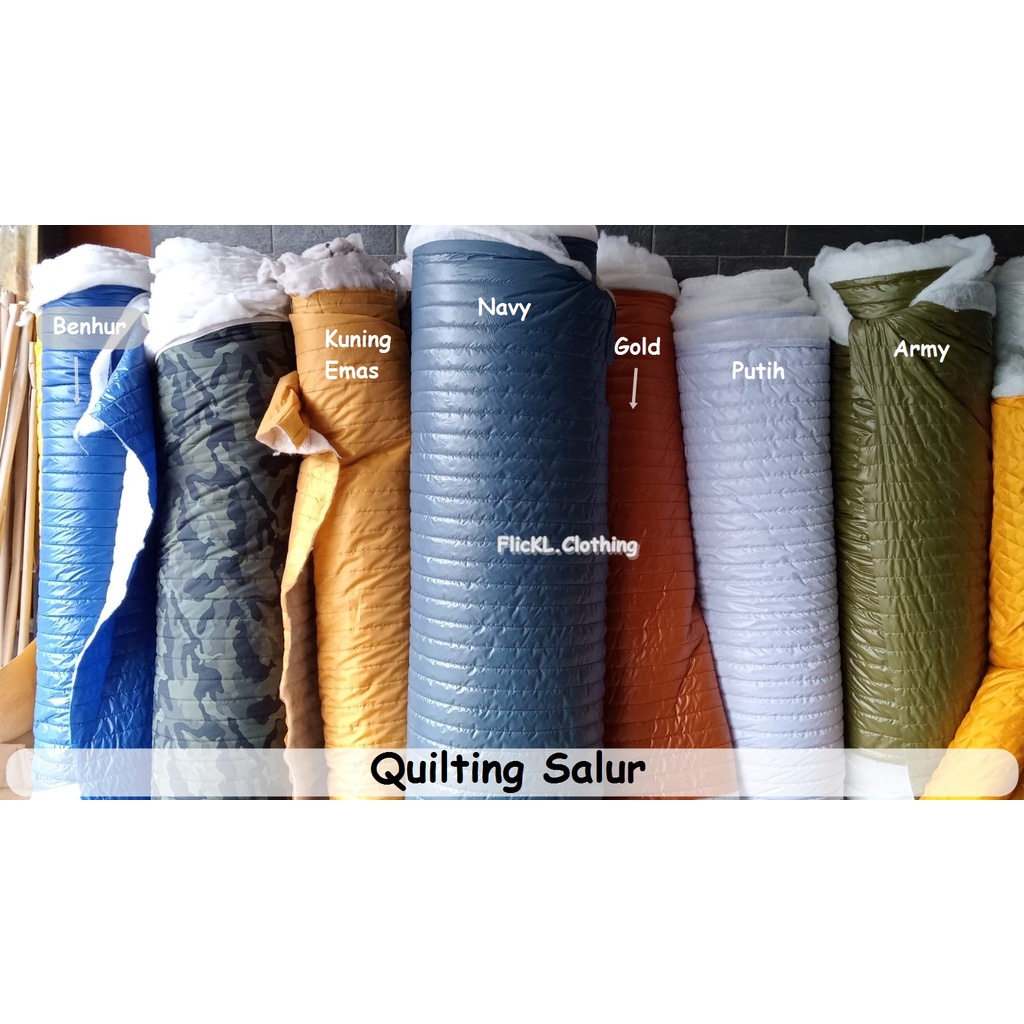 Jual Bahan Kain Quilting Salur Parasut Dakron Quilting Vertikal Parasut ...