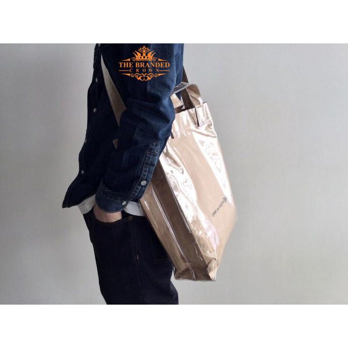 Comme des garcons shirt pvc kraft paper messenger tote bag sale