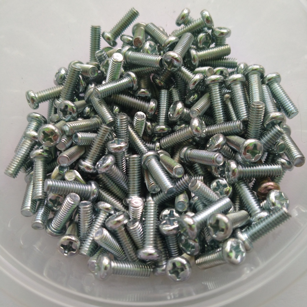 Jual Baut JP M3x20 / Machine Screw M3 Kepala Obeng Bulat (100pcs ...