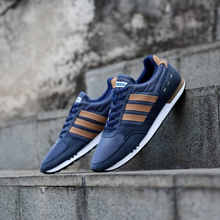 Jual Sepatu ADIDAS NEO CITY RACER NAVY BROWN Original 100 Shopee Indonesia