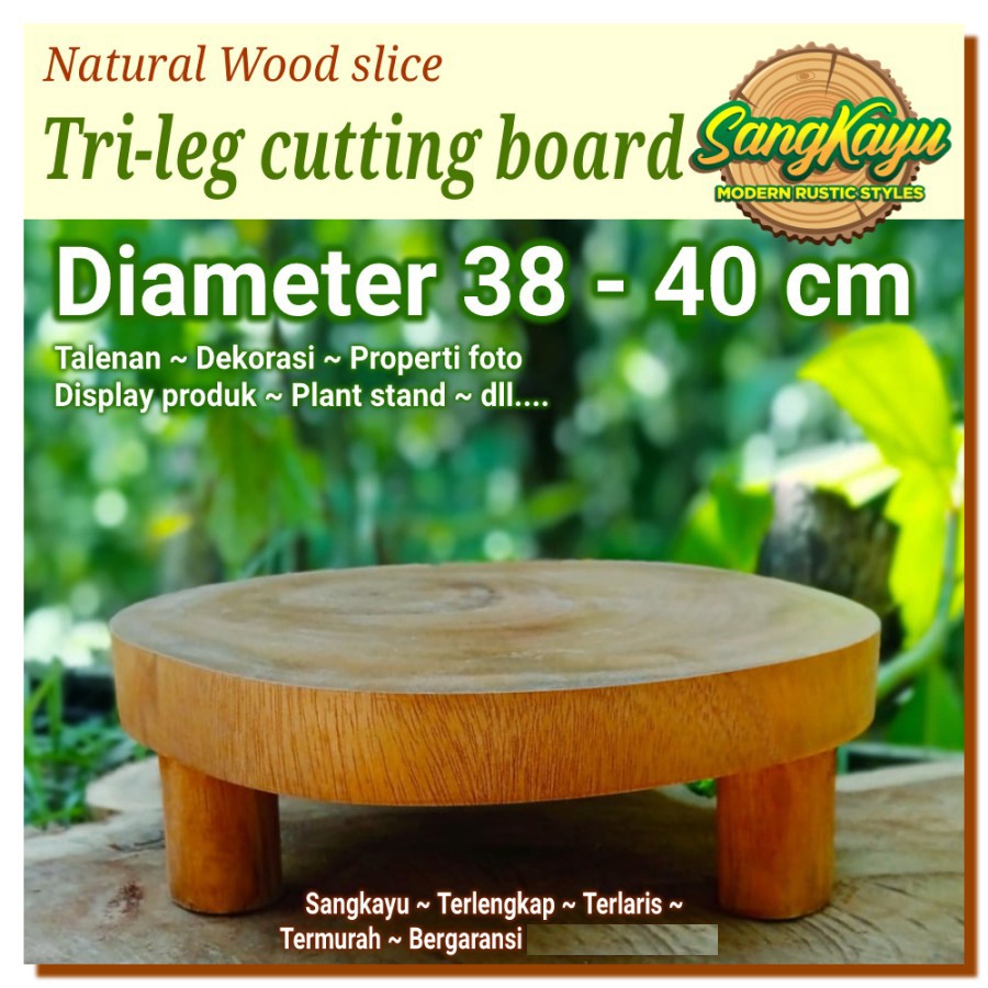 Jual SangKayu Talenan Kayu Talenan Kaki Tiga 38-40 cm Display Produk ...