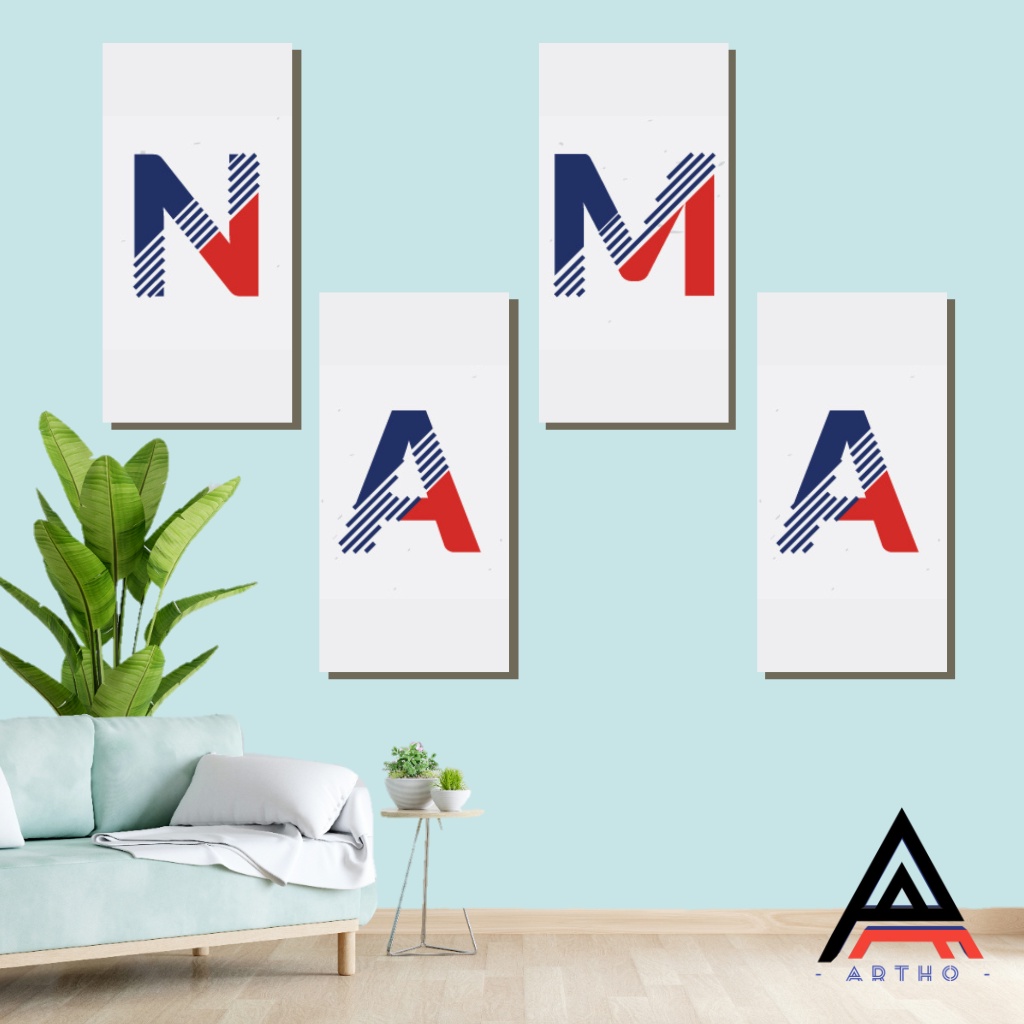 Jual artho - hiasan dinding - alphabet - 10x20 cm - dekorasi kamar