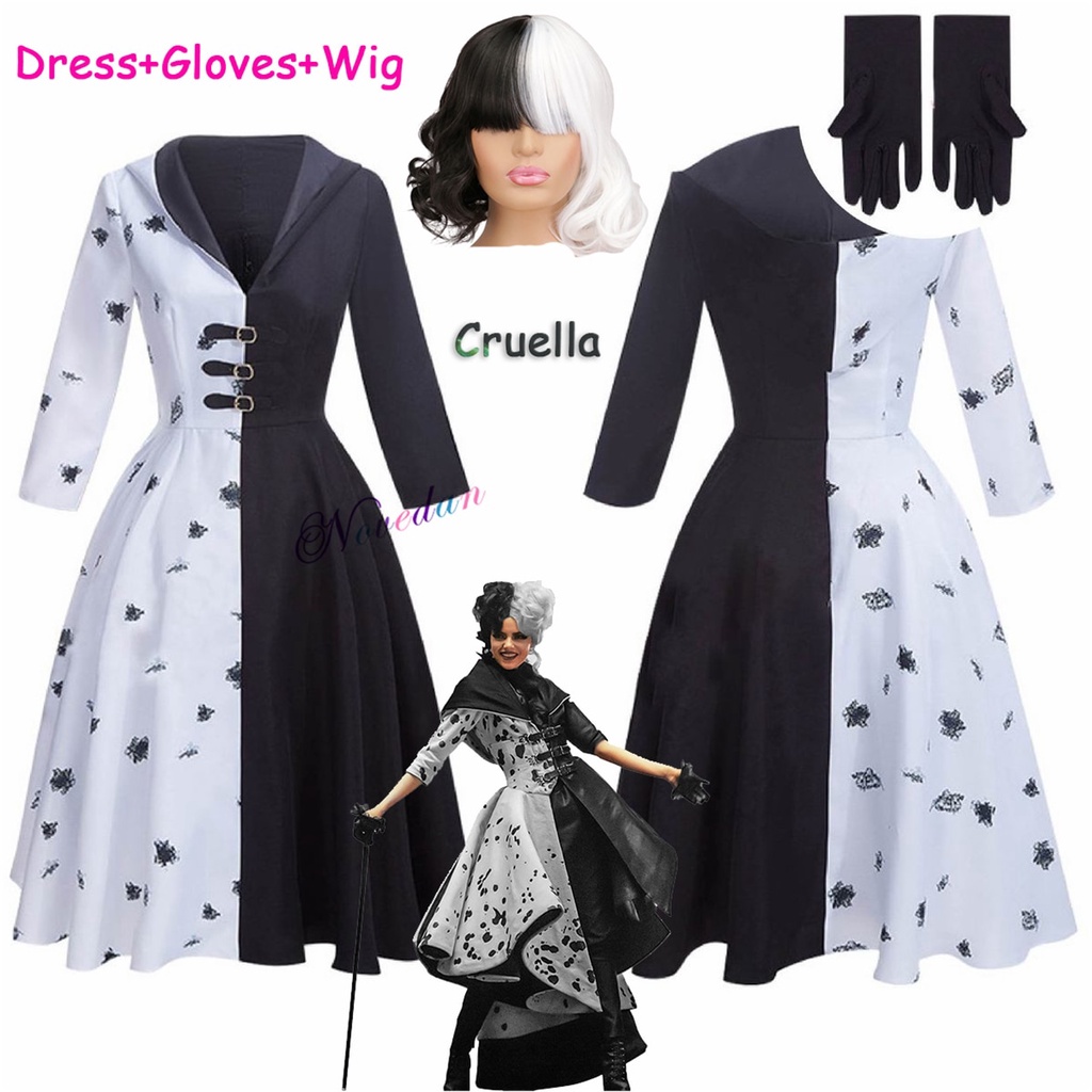 Jual PreOrder 2021 New Movie Evil Madame Cruella De Vil Costume Women ...