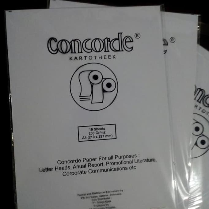 Jual KERTAS A4 CONCORDE CONCORD PUTIH 200 GRAM ISI 10 PAK Shopee