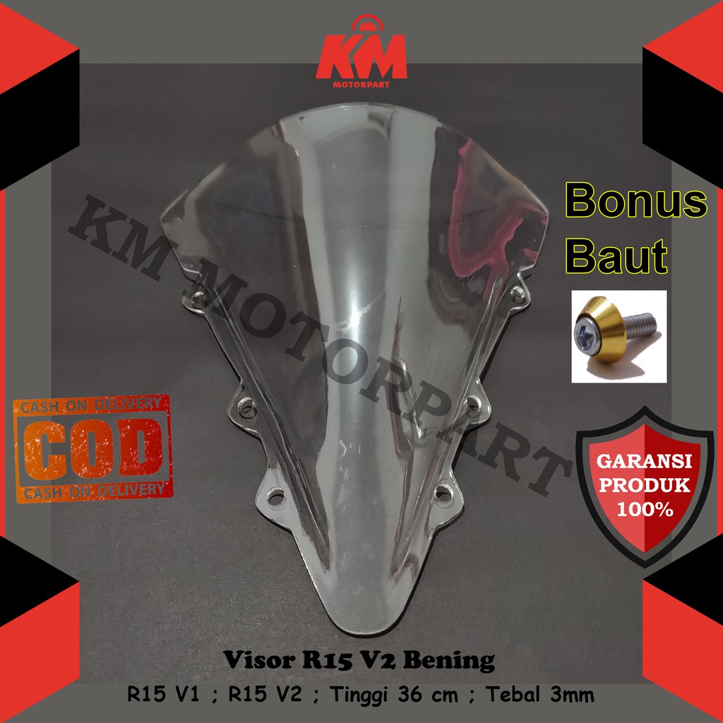 Jual Visor Windshield Yamaha R15 V1 R15 V2 Lama Jenong Tinggi 36 cm ...