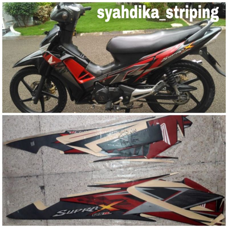 Jual Stiker Striping Lis Body Honda Supra X 125 R Hitam Full 2010