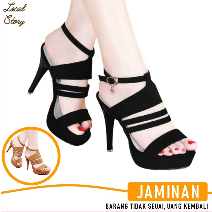 Jual Sandal Wanita Terbaru Sendal Tali High Heels Hak Tinggi Kondangan