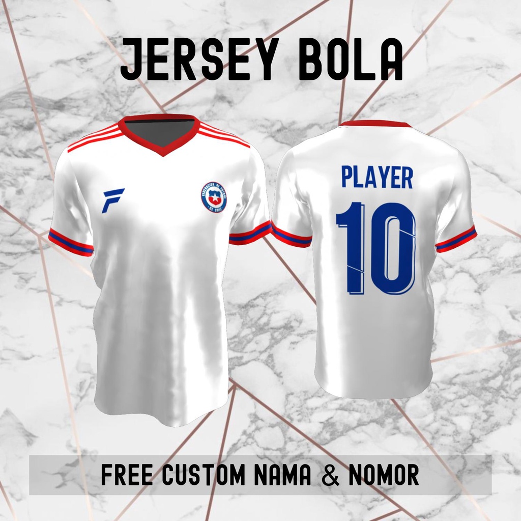 Jual Jersey Chile Timnas Negara Bola Baju Kaos Custom Nama dan Nomor ...