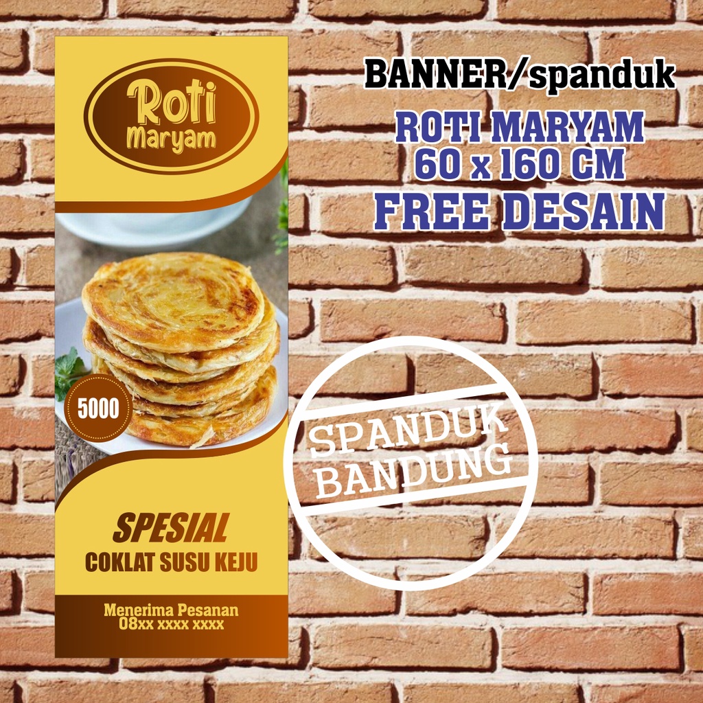 Jual Banner Roti Spanduk Roti Maryam Ukuran 60 X 160 Cm Spanduk