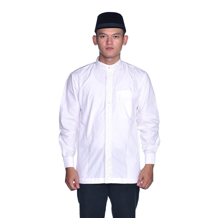 Jual Baju Muslim BHS Classic Motif Single Putih Shopee Indonesia