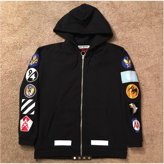 Off white patch zip hoodie best sale