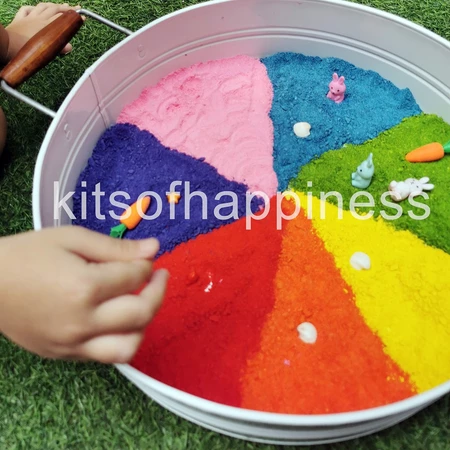 Kits of Happiness Edible Colored Sand Rainbow mainan pasir warna sensori
